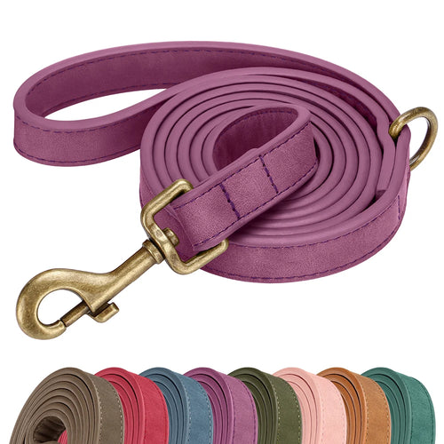 5ft Long Durable PU Leather Dog Leash Durable Pet Walking Lead Leashes Rope for Small Medium Dogs 8 Colors Available