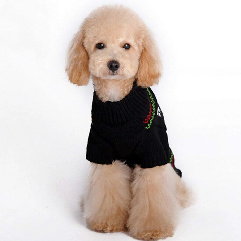 Pet Sweater Cartoon Knitting Coat Pet Winter Warm Clothes Strechable Animal Clothing Supplies